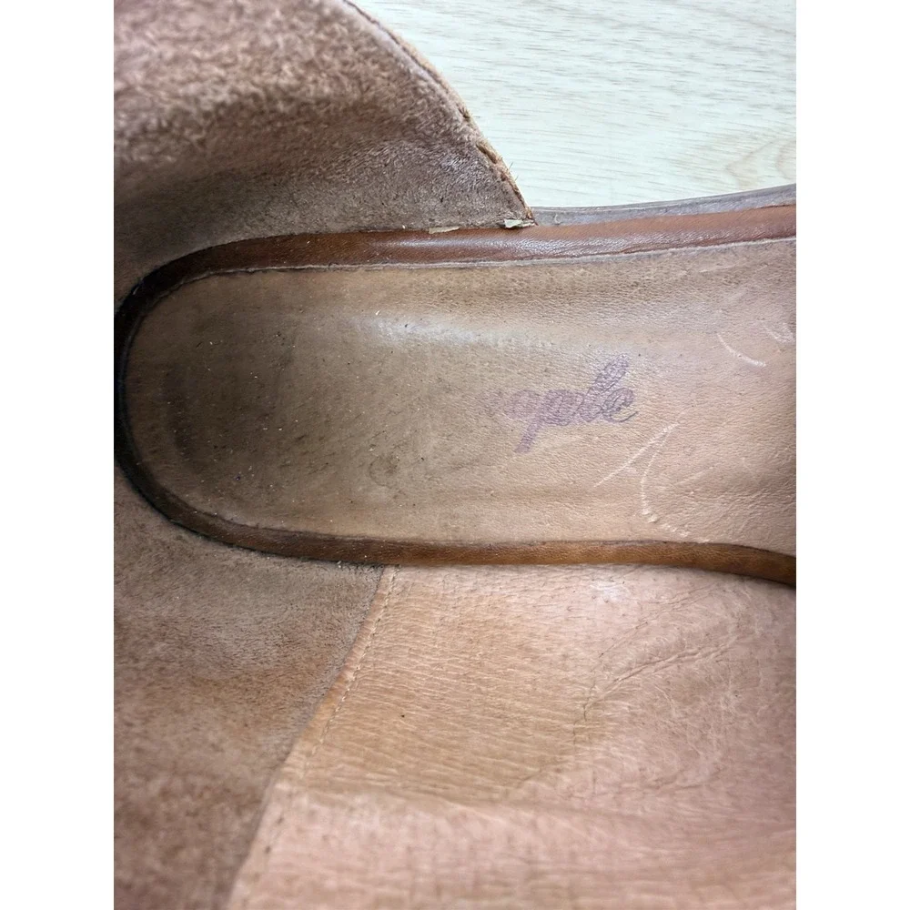 Free People Women Leather Shoe Royale Flat Brown Mule Boho Pointed EU 37 US 7#14